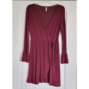 Burgundy wrap dress